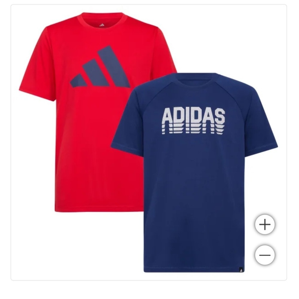 adidas Youth 2-pack‎ Performance Tee Navy/Red